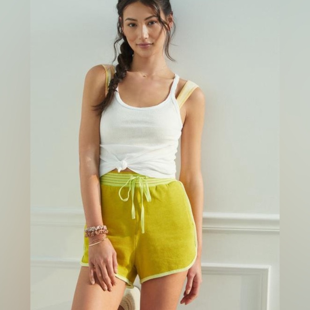 Anthropologie Yellow-Green Athletic Shorts
